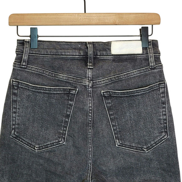 RE/DONE Originals 90s High Rise Ankle Crop Black Button Fly Straight Leg Slim 28 - Picture 11 of 16